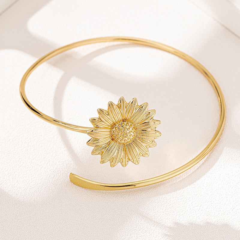 Planderful Vienna Verve Bracelet – Stylish Metal Sunflower Design
