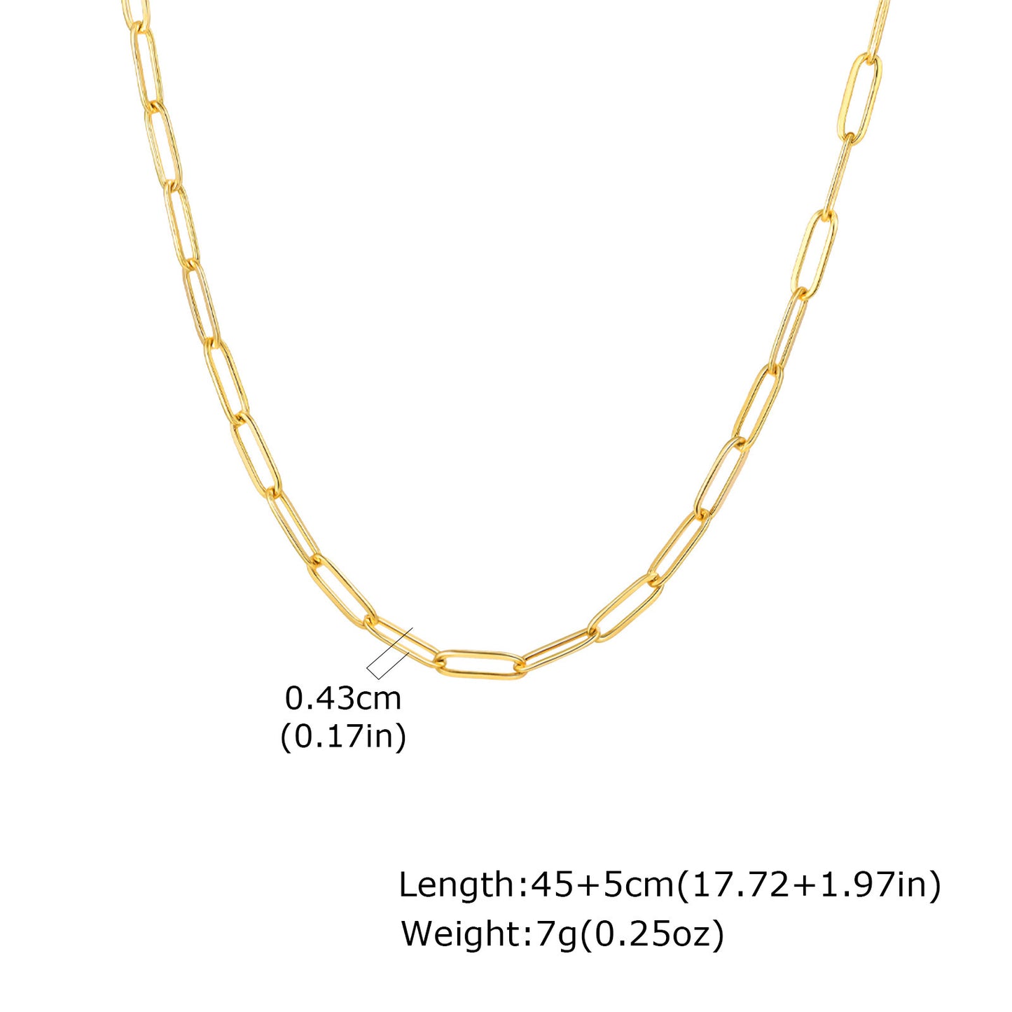 Thick Chain Stainless Steel Rectangular Chain Necklace Collarbone Chain Sweater Chain Men