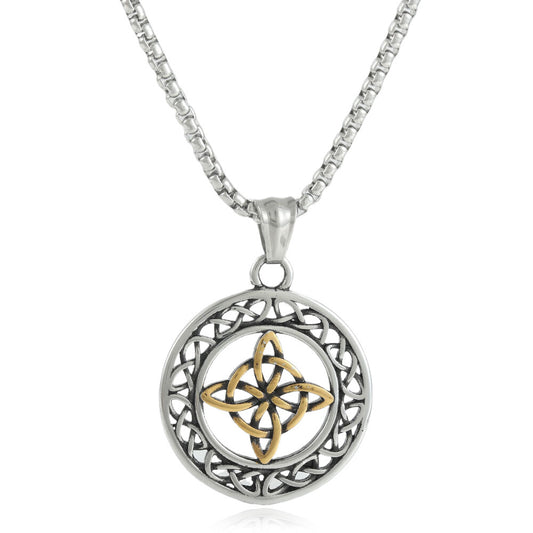 European And American Stainless Steel Hollow Cross Knot Pendant