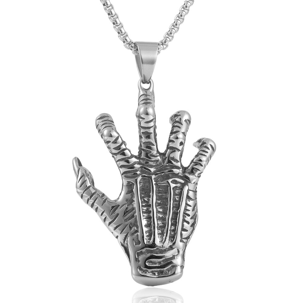 European And American Stainless Steel Ghost Hand Eye Pendant