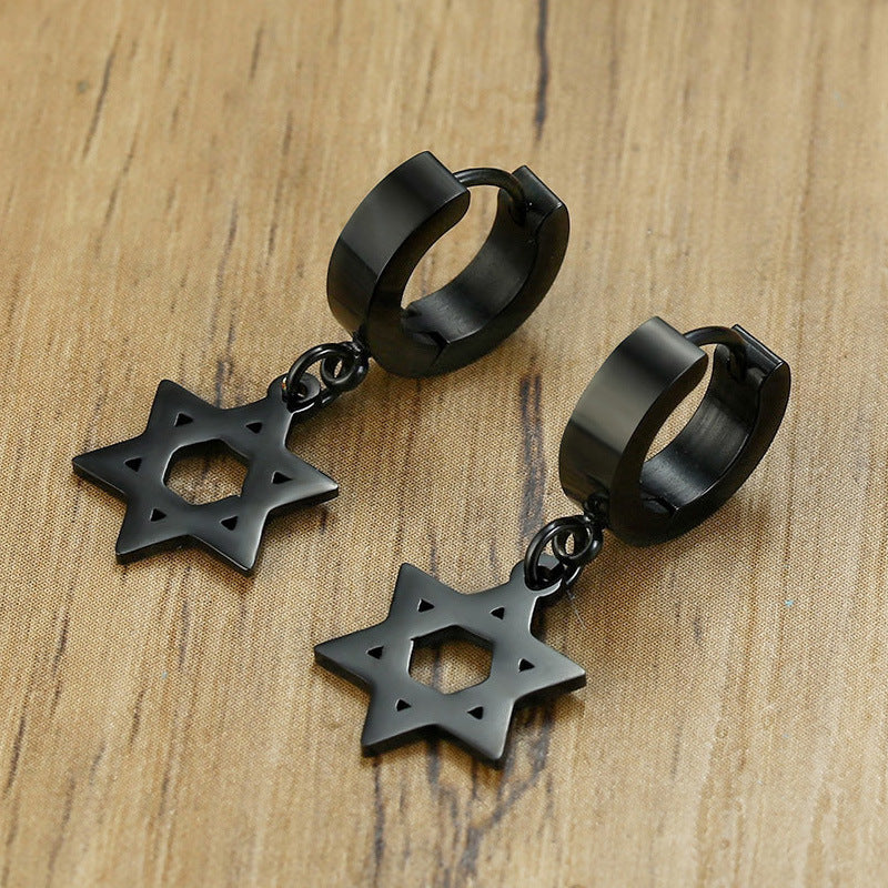 Stainless Steel Single Earrings — Black or Gold