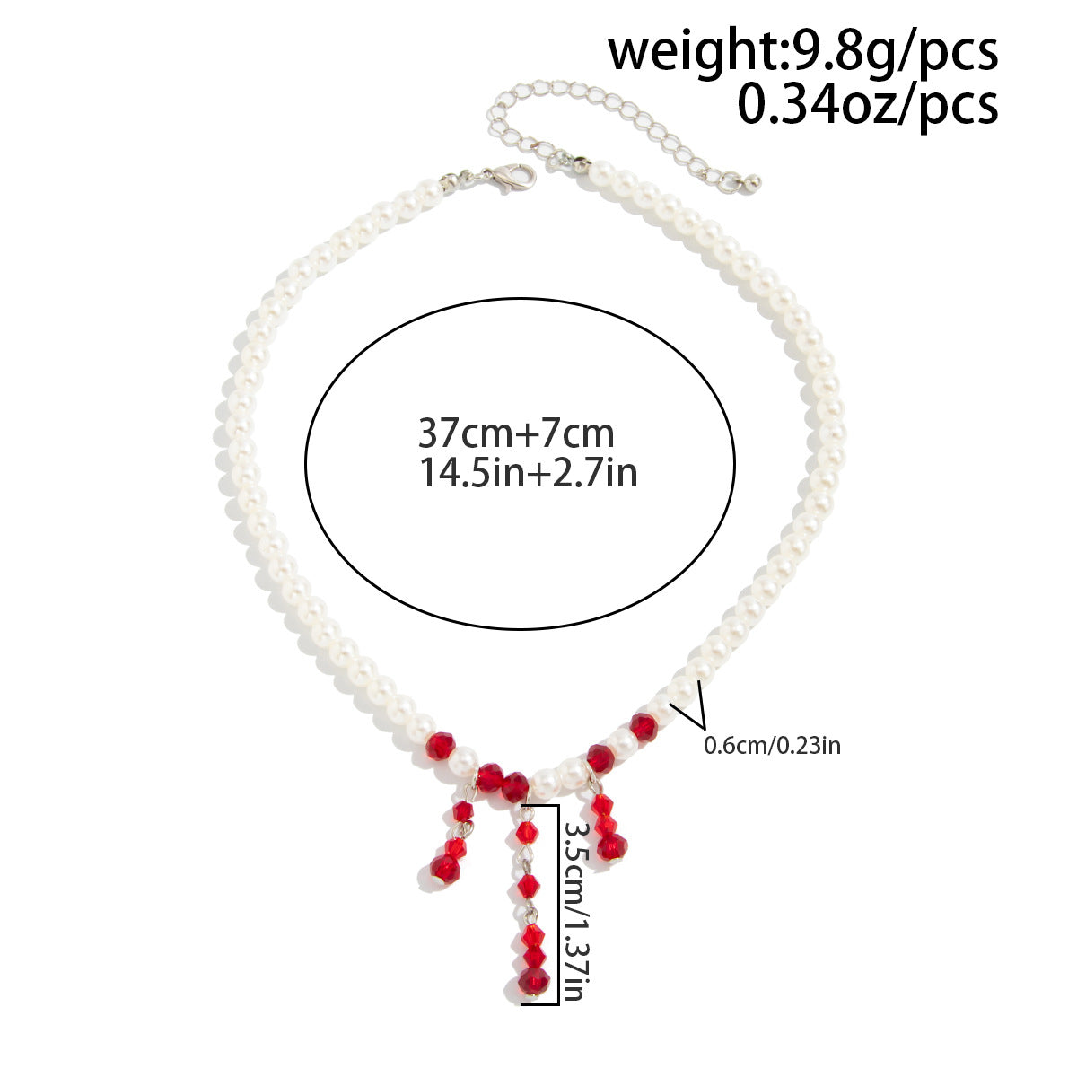 Gothic Pearl Blood-Drip Collarbone Necklace