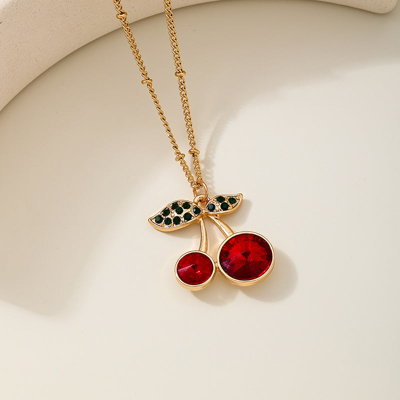Planderful Vienna Verve Necklace – Cute Metal Cherry Pendant Design