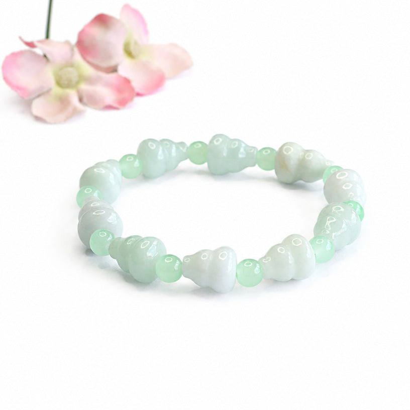 Jadeite Gourd 10*12 mm Beaded Bracelet