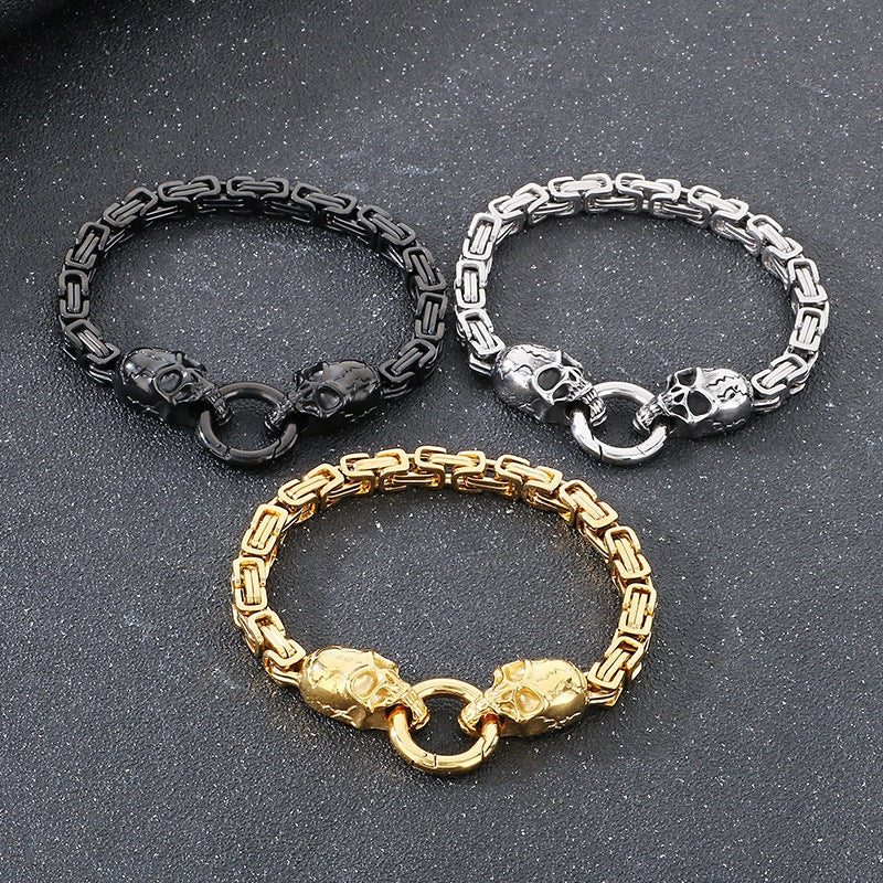 Planderful Personalized Ghost Head Punk Bracelet For Men