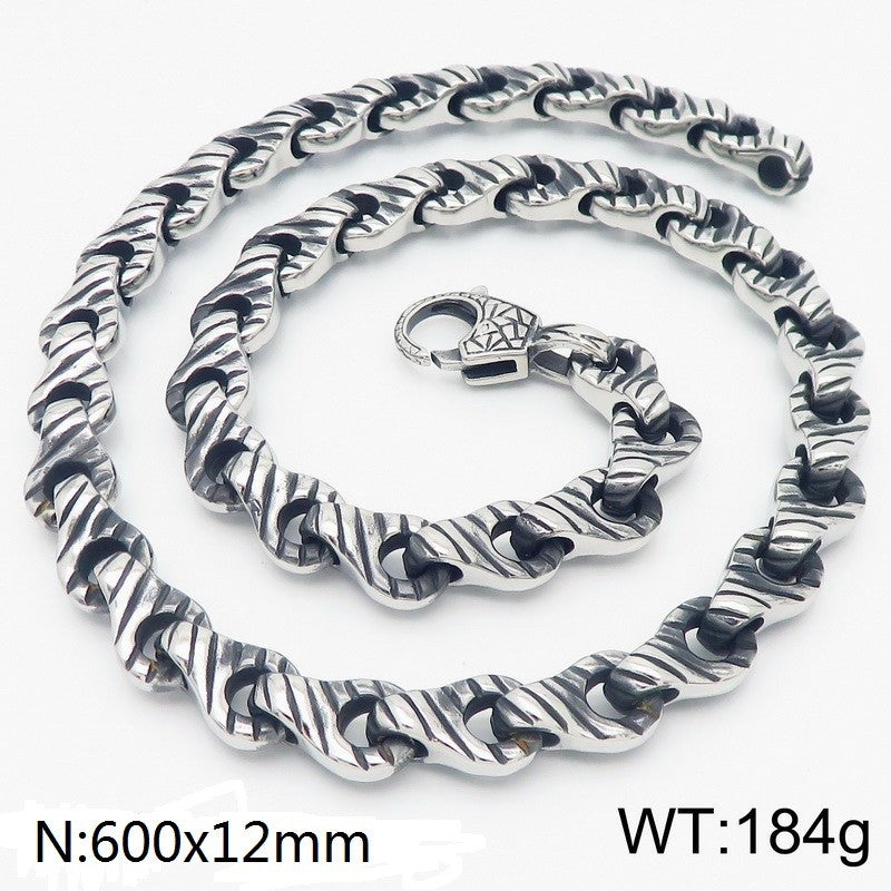 Stainless Steel Interlocking Handcuff Bracelet Punk Style