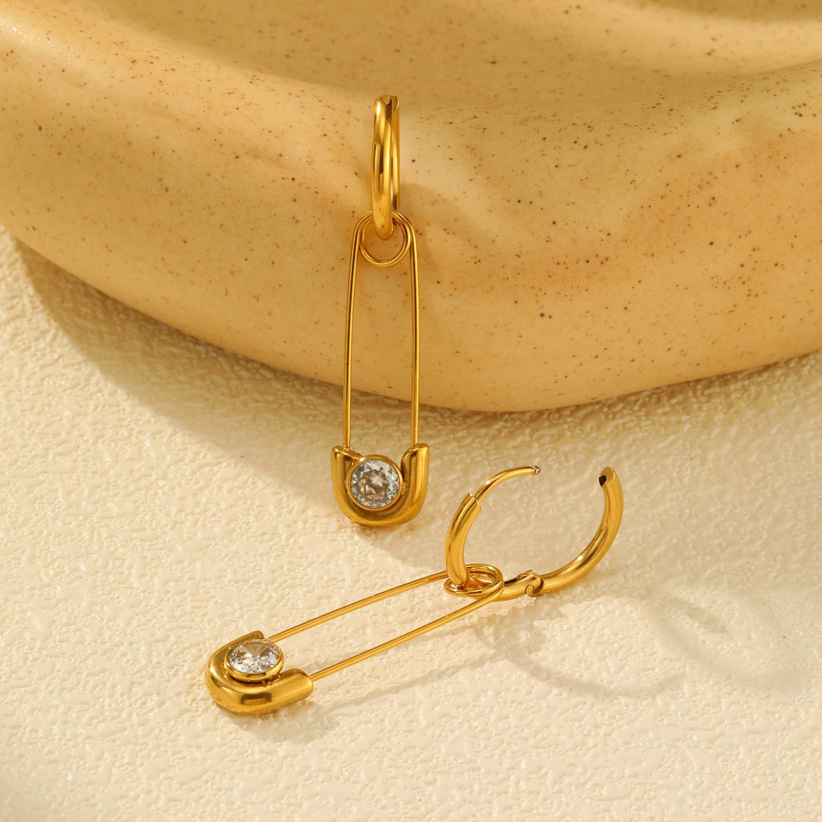 Stainless Steel Zircon Earrings