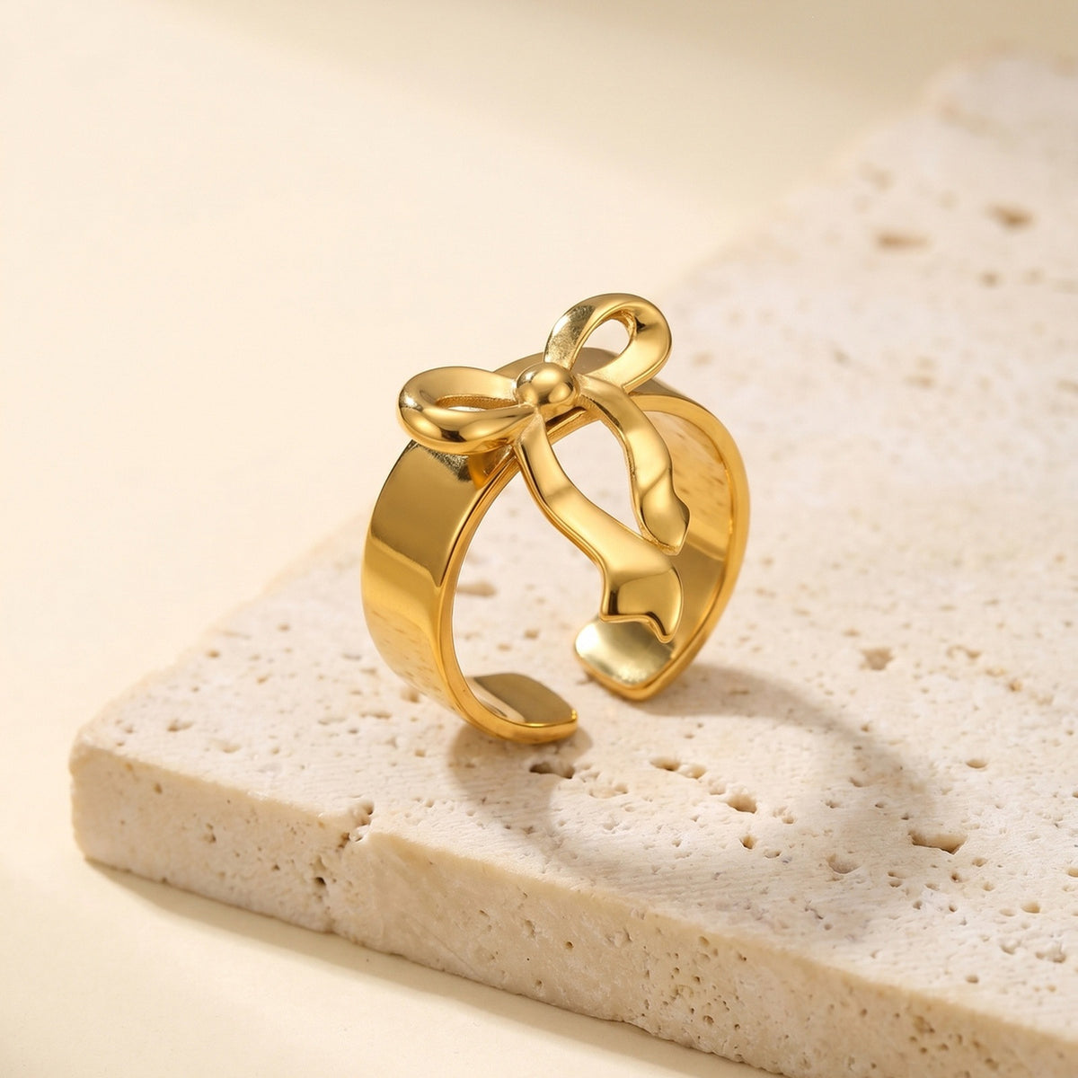 Stainless Steel Open Adjustable Design Sweet Dress Up Ring