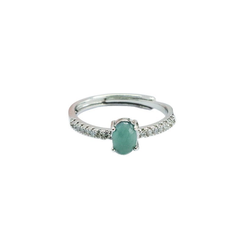 Blue Water Jadeite Galaxy Ring