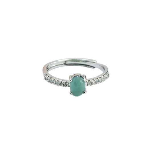 Blue Water Jadeite Galaxy Ring