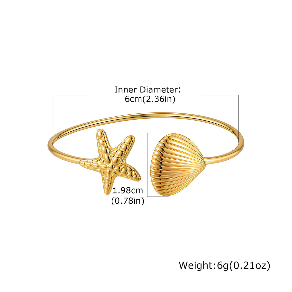 Shell Adjustable Stainless Steel Bracelet Unisex