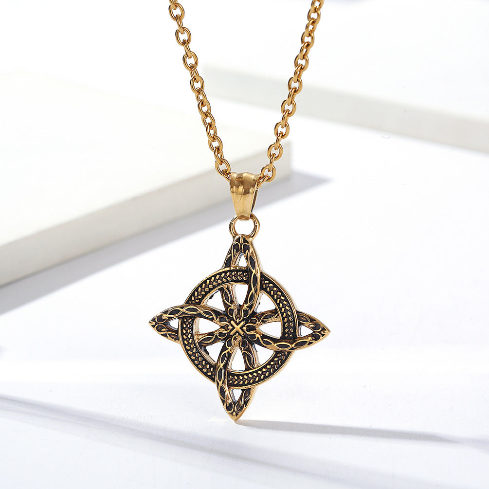 Planderful Nordic Celtic Eternal Loop Knot Necklace Durable Steel Pendant For Nordic Culture Lovers Gift