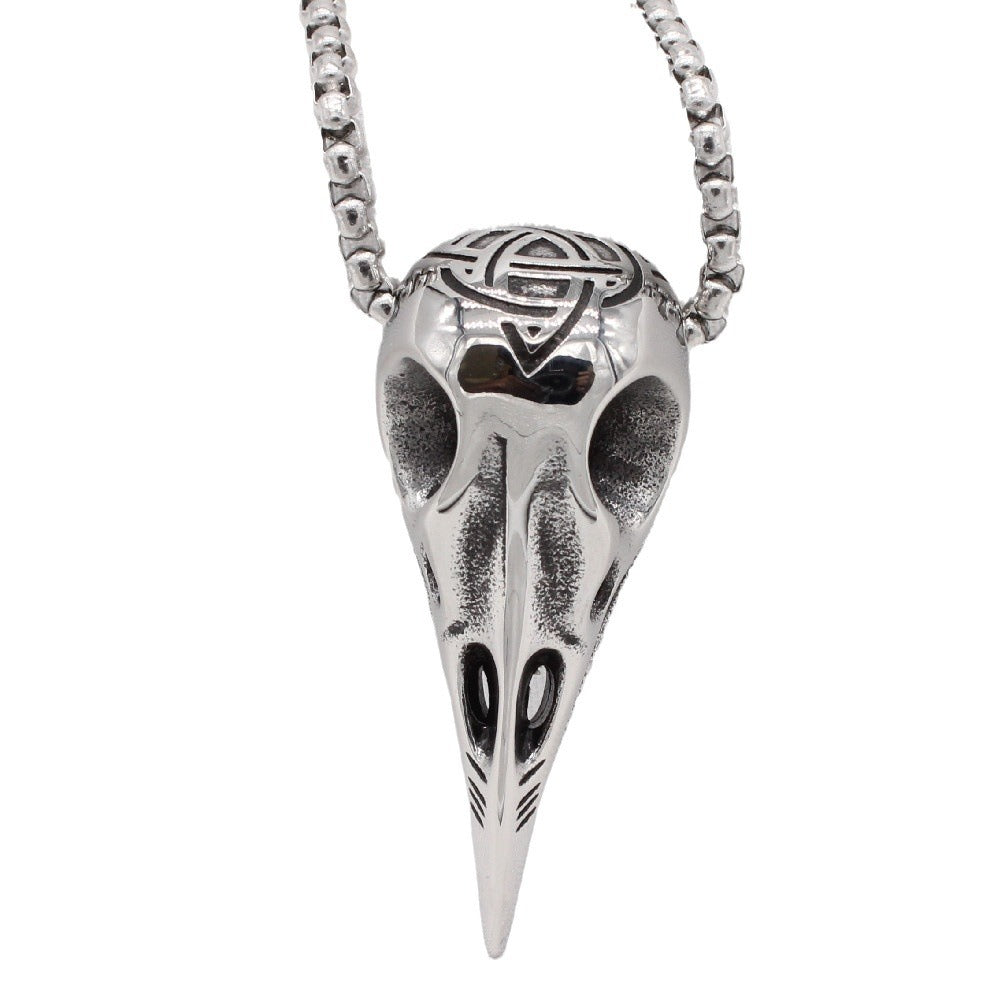 Viking Skull Pendant Necklace For Men Unisex Steel Protection Statement Planderful