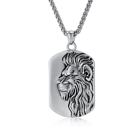 Vintage Lion Head Titanium Steel Necklace for Men