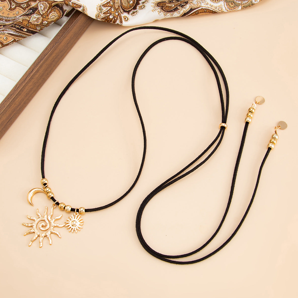 Sun Crescent Beaded Vacation Necklace
