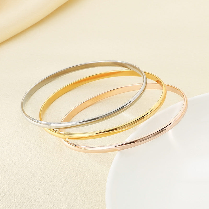 Stacking – Smooth Stainless Steel Women's Diy Bracelet