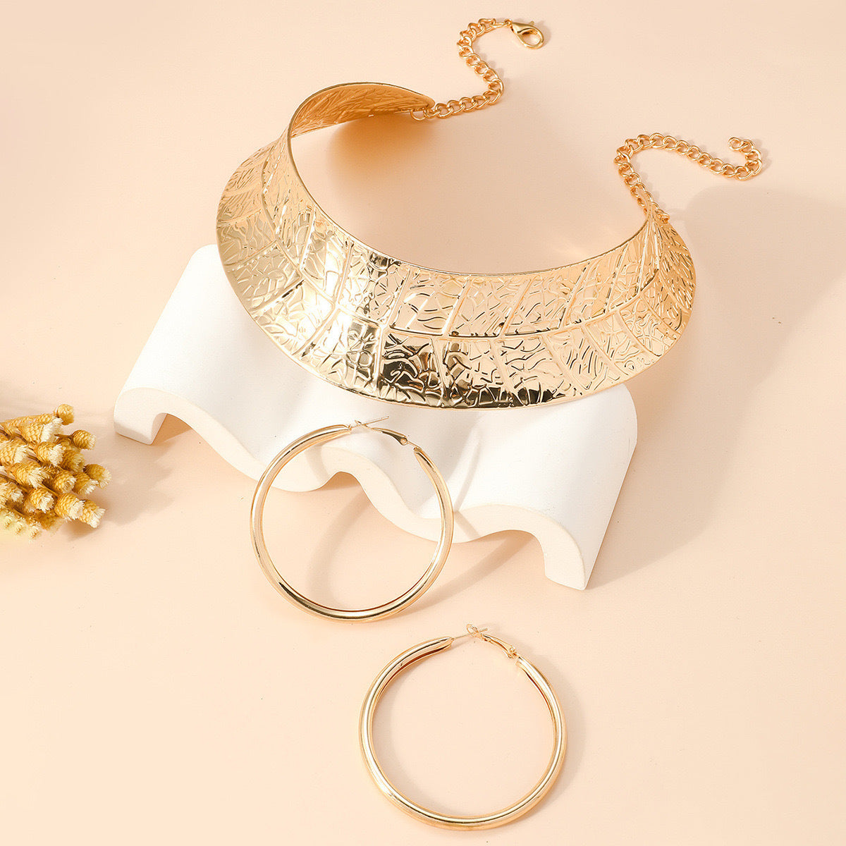 Planderful Savanna Rhythms Necklace and Earrings Set – Bold Geometric Design