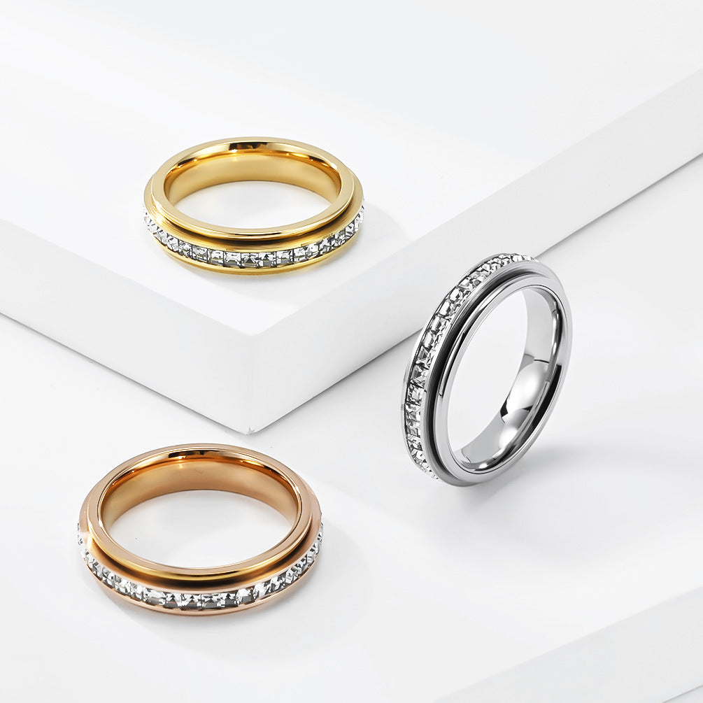 Rotatable Square Stainless Steel Ring