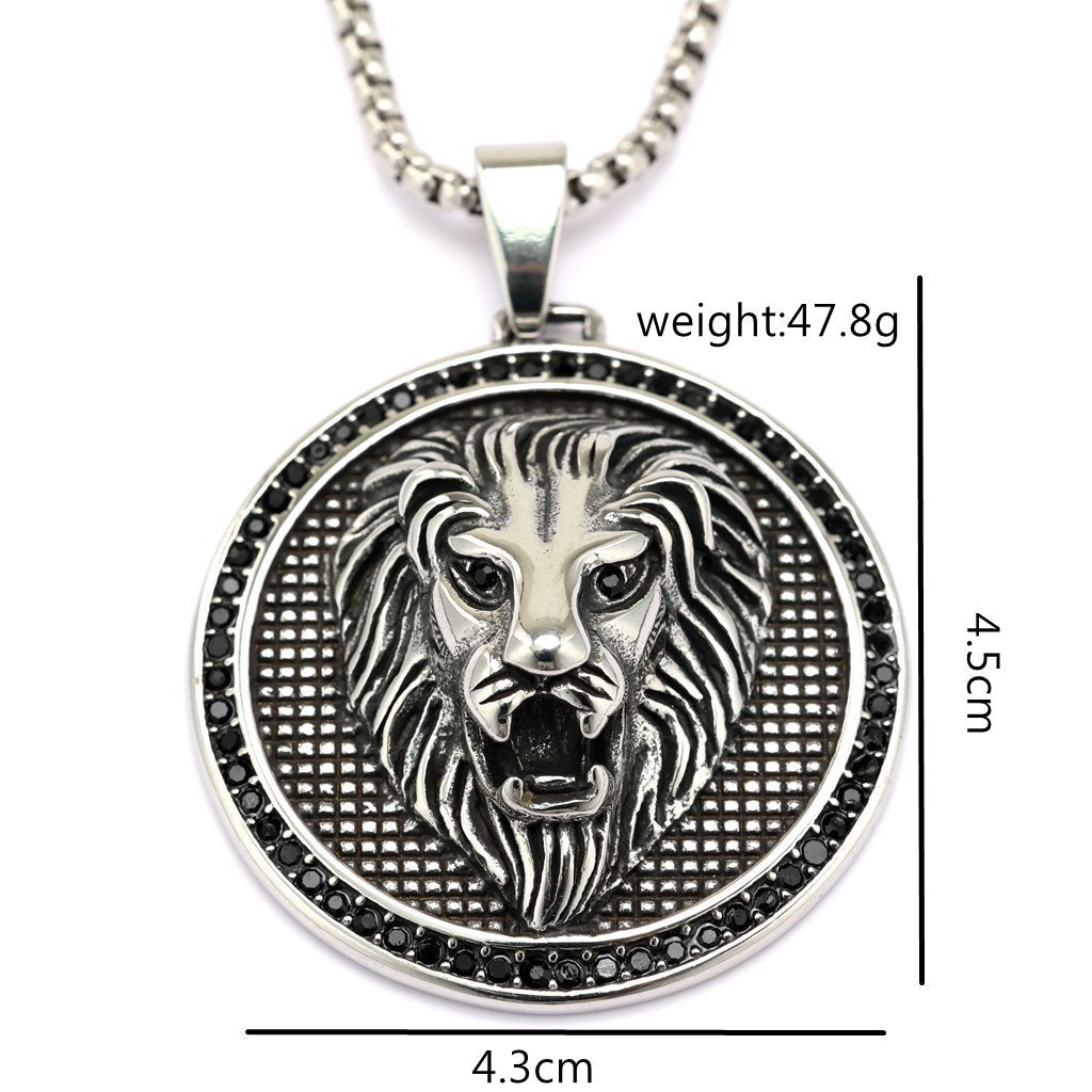 Lion Head Stainless Steel Men's Pendant Necklace