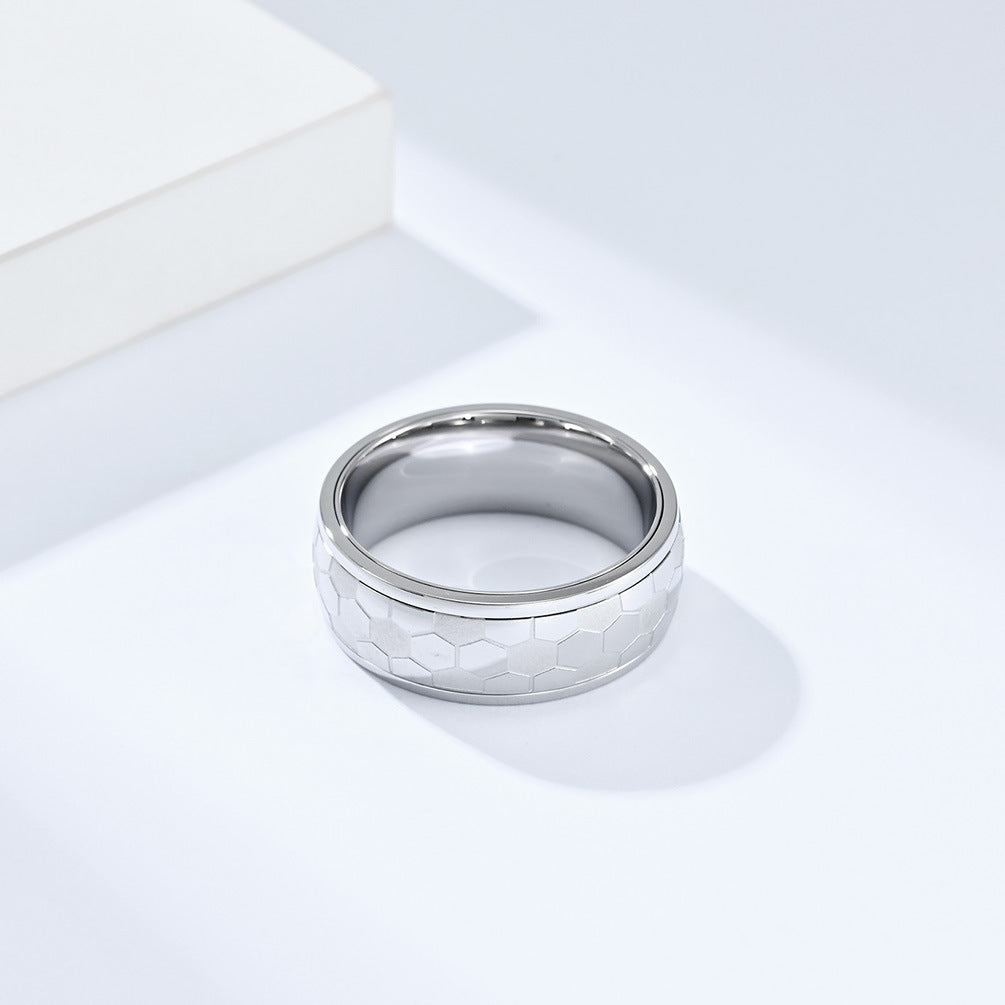 Rotatable Titanium Steel Football Ring for Men Fans