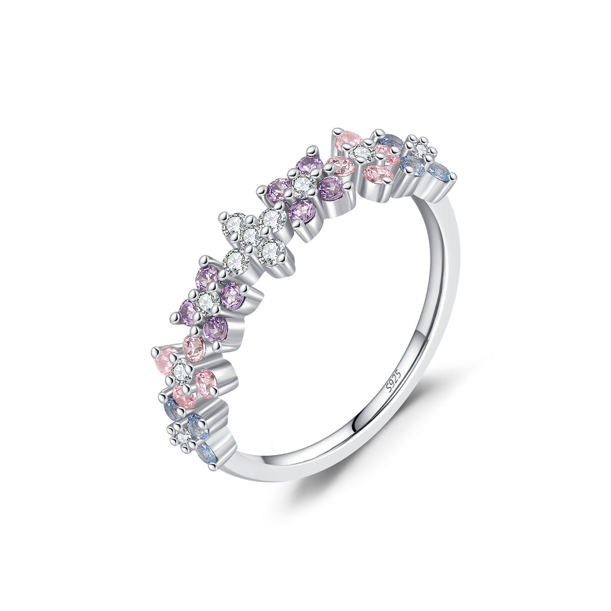 925 Sterling Silver Clover Heart Ring