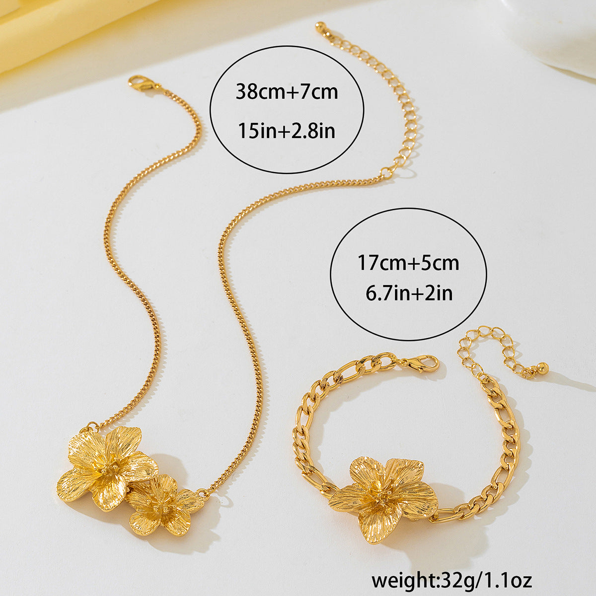 High-End Metal Flower Jewelry Set for Fashion Lovers