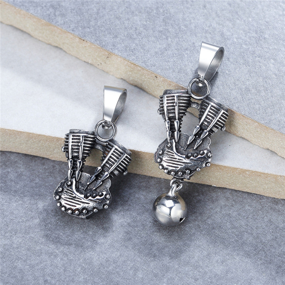 Planderful Premium Personalized Retro Locomotive Engine Pendant Titanium Steel Unisex Necklace