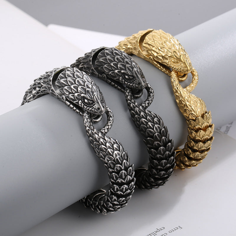 Rock Inlaid Zircon Snake Element Series – Snake Head Bracelet