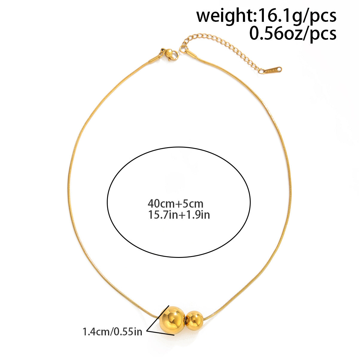 Adjustable Round Bead Snake Chain Necklace