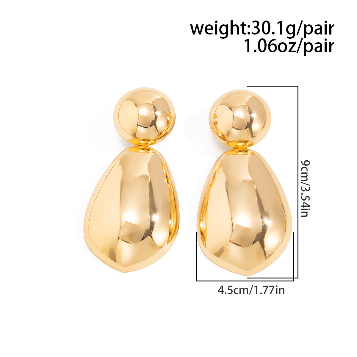 Planderful Vienna Verve Geometric Statement Earrings for Women Irregular Pleated Metal Jewelry