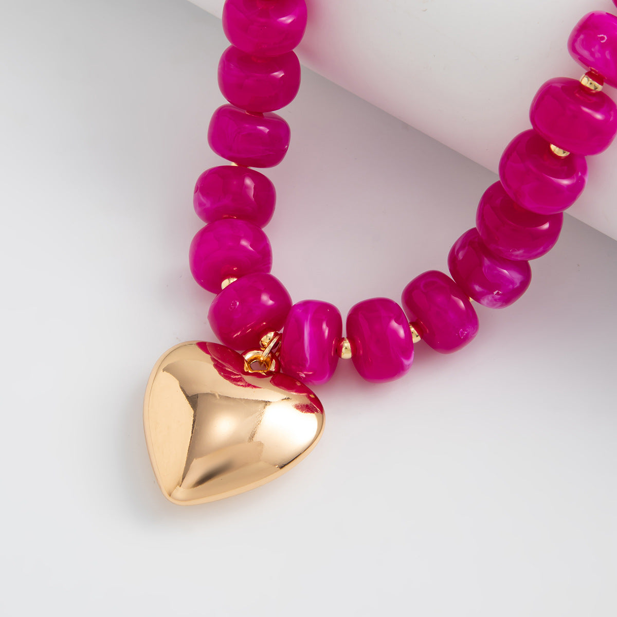 Candy-Color Heart Beaded Necklace