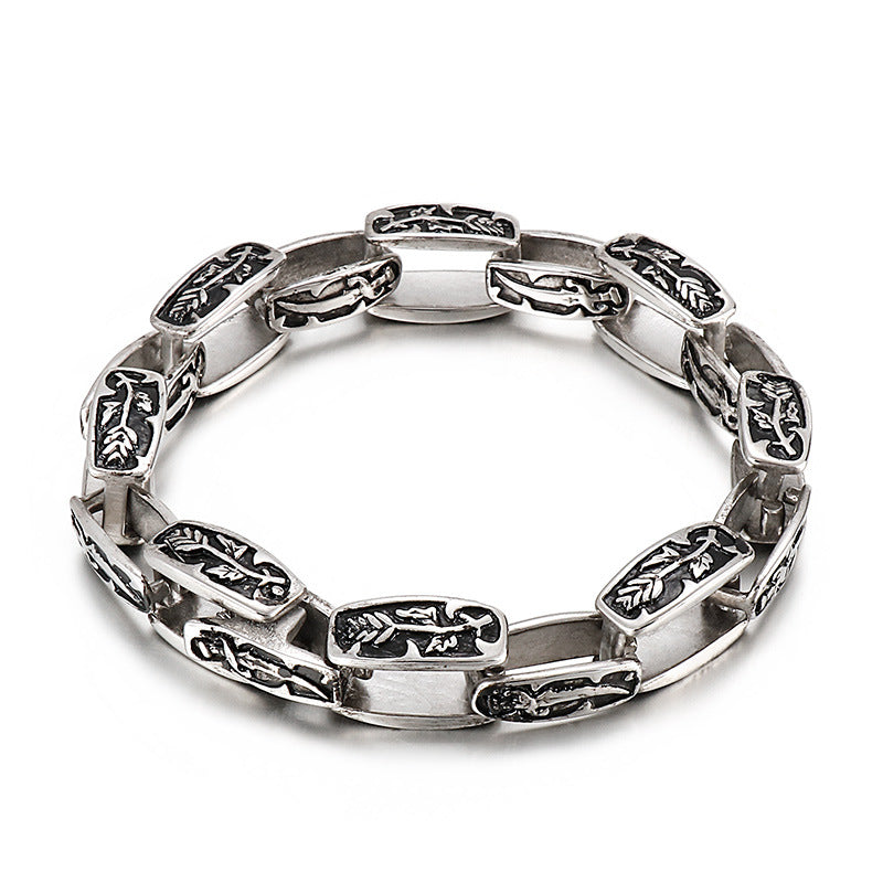 Punk-inspired Stainless Steel Bracelet with Custom Design for Stylish Men