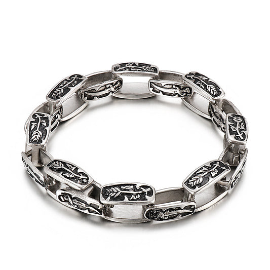 Punk-inspired Stainless Steel Bracelet with Custom Design for Stylish Men