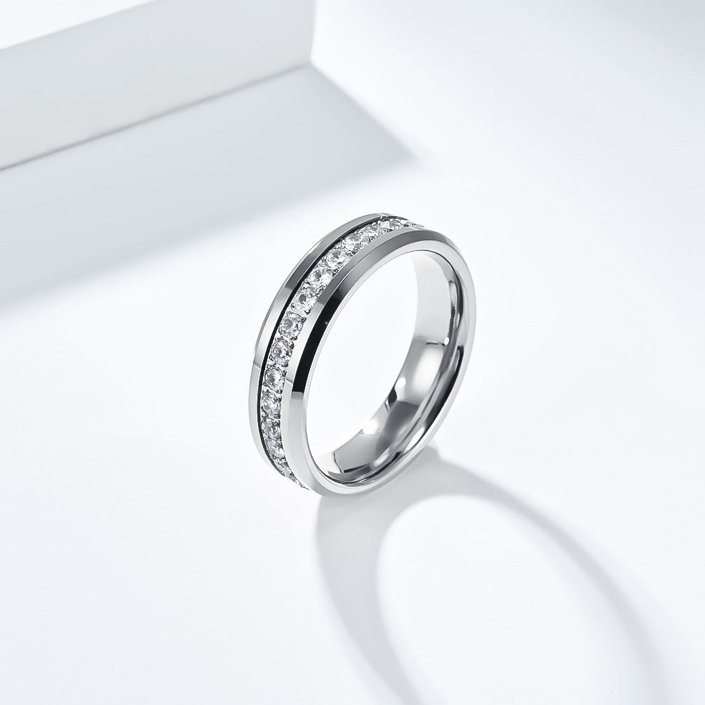 Planderful Everyday Genie Tungsten Zircon Ring For Couples Unisex Luxury Jewelry