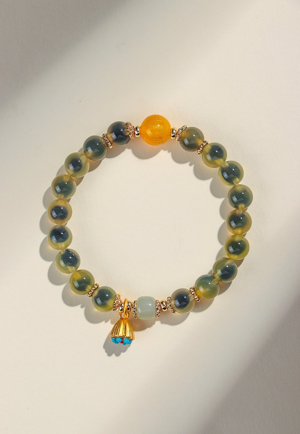 Hetian Jade Agate Heart Bracelet