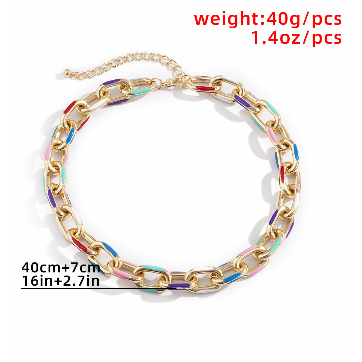 Planderful Vienna Verve Color Cross Chain Necklace For Women Creative Geometric Statement Jewelry