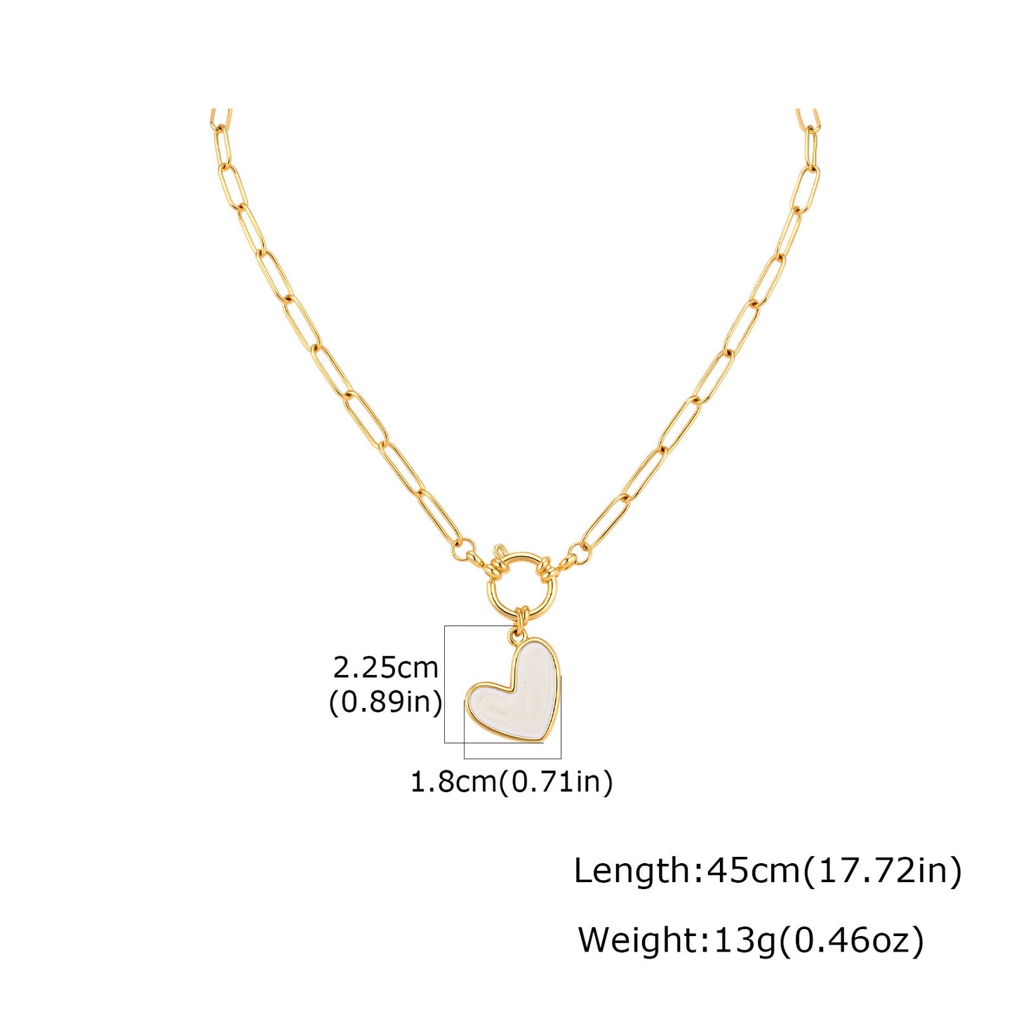 Stainless Steel Blue Heart-Shaped Small Square Chain Bubble Buckle Commuter Holiday Wear Necklace