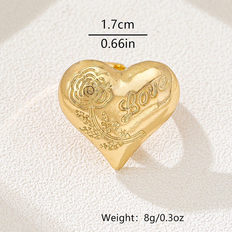 Rose Print Love Letter Ring for Women by Planderful