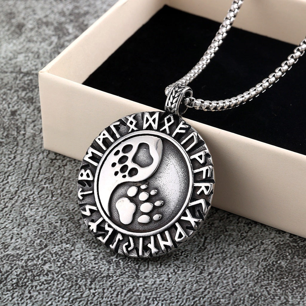 1. Planderful Nordic Viking Necklace With Rune Pendant In Stainless Steel For Men Premium Gift