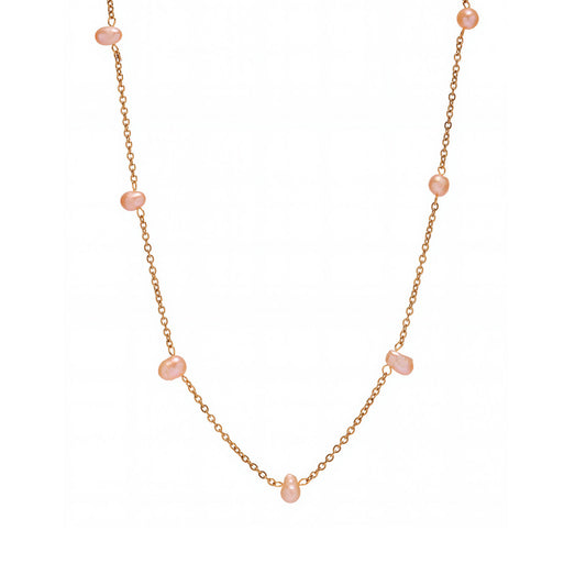 Planderful Pink Freshwater Pearl Collarbone Necklace Women
