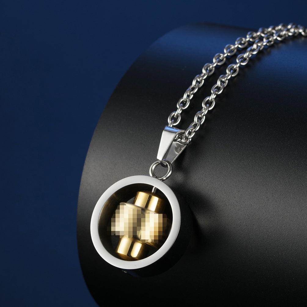 Steel Necklace – Statement Rotatable Scripture Pendant