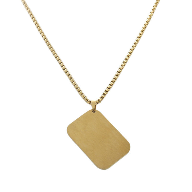 Titanium Steel Playing Card Pendant Necklace for Men - Personalized Retro Design