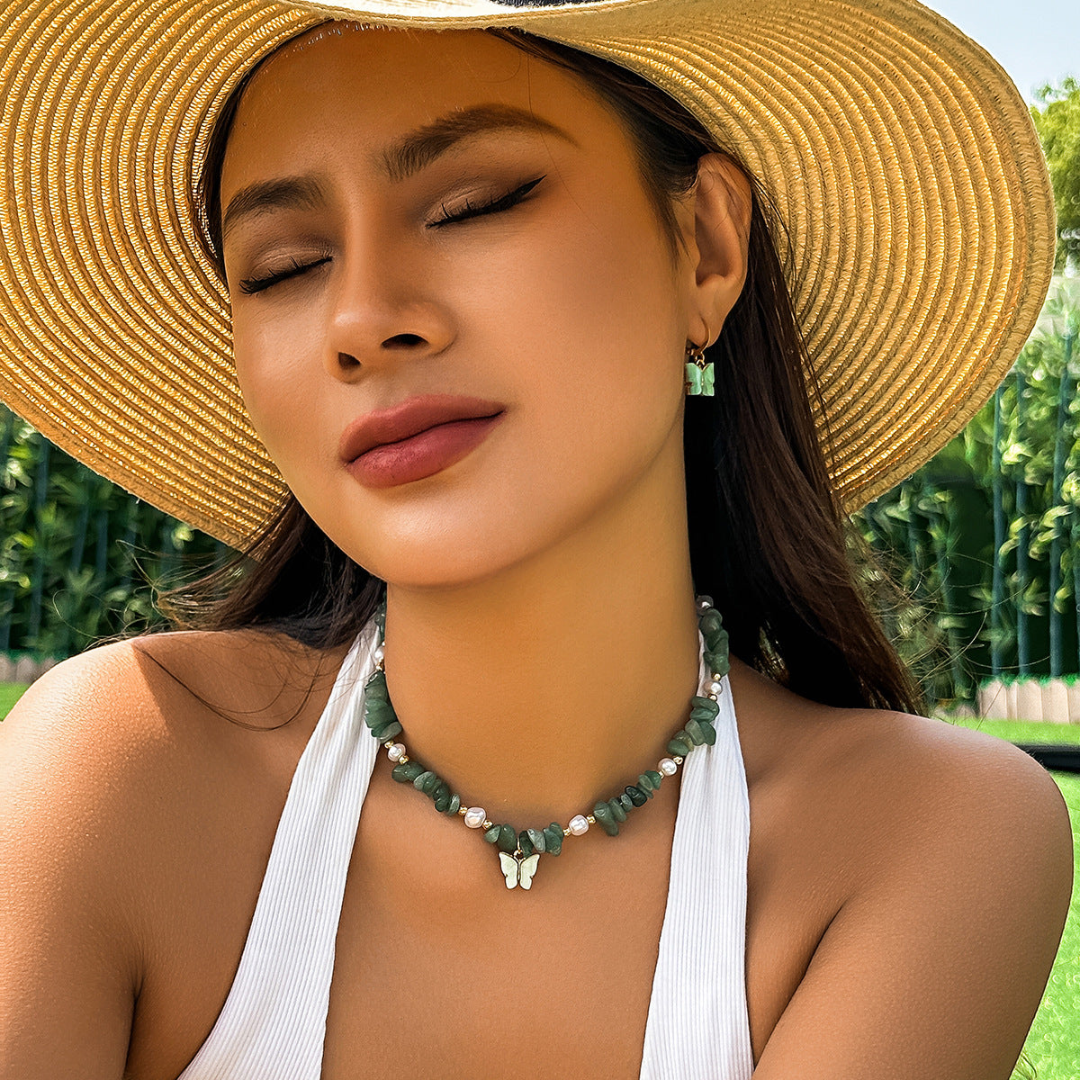 Vibrant Butterfly Necklace from Planderful Collection's Vienna Verve Line in Summer Holiday Style.