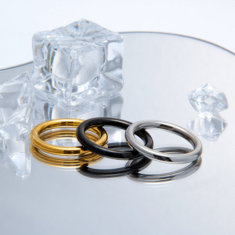 Neutral Titanium Steel Ring for Men and Women - Simple Fashion Jewelry with 2.5mm Linear Design