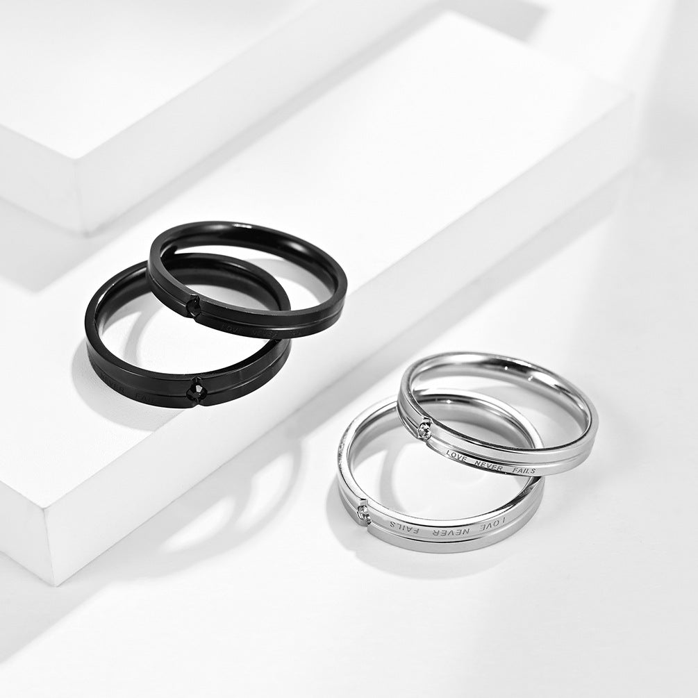 European and American Style Titanium Steel Couple Rings
