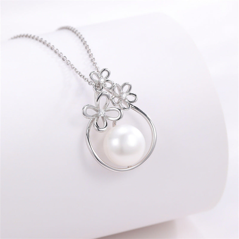 Vintage Pearl 925 Sterling Silver Women's Pendant Necklace
