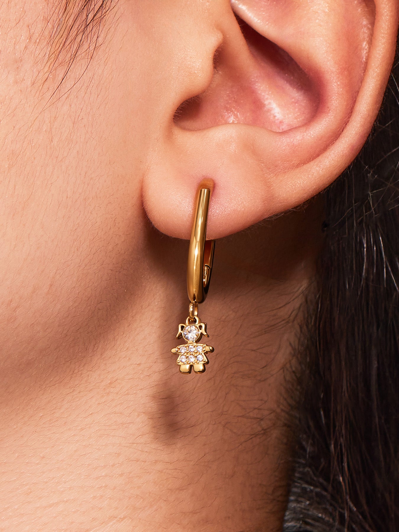 Planderful Little Prince Zircon Earrings Stainless Steel Women