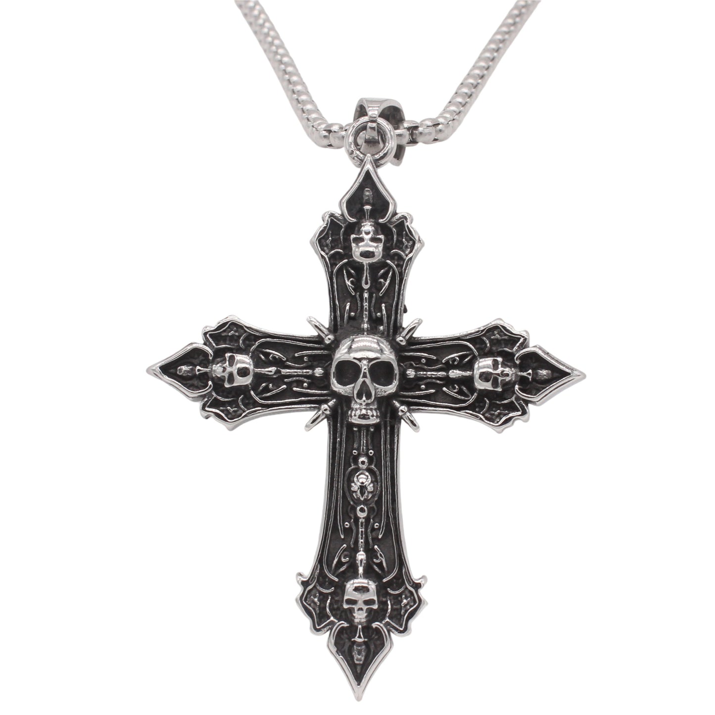 Skull Cross Titanium Pendant For Men And Women Unisex Jewelry By Planderful With Protection Statement