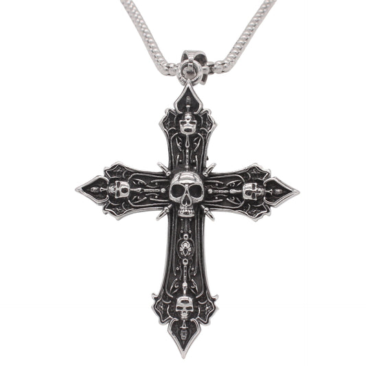 Skull Cross Titanium Pendant For Men And Women Unisex Jewelry By Planderful With Protection Statement