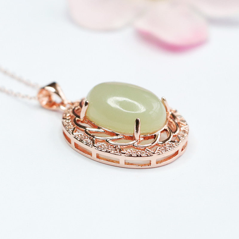 Duck-Egg Green Hetian Jade Pendant — No Chain